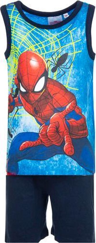 Spiderman - ensemble court - Bleu foncé - Taille 98