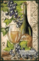 Metalen Wandbord - Wine Vino Bianco