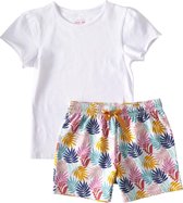 Little Label - 2-delige zomerpyjama - multicolor, palms - maat 122/128 - bio-katoen