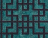 GRAFISCH BEHANG - turquoise zwart - AS Creation Asian Fusion