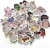 Donut cat stickers - 100 katten stickers - voor laptop, ipad, telefoon, schrift, muur etc.