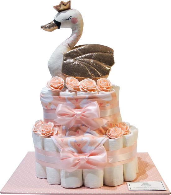 Gâteau de couches - gâteau de couches fille cygne - 47 gâteau de couches -  rose | bol.com