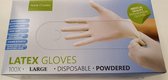 Handschoenen Wegwerp Wit Gepoederd Natural Latex Large 100 Stuks - Maat L
