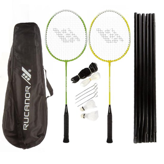 Rucanor Badmintonracket - groen/geel/wit SET