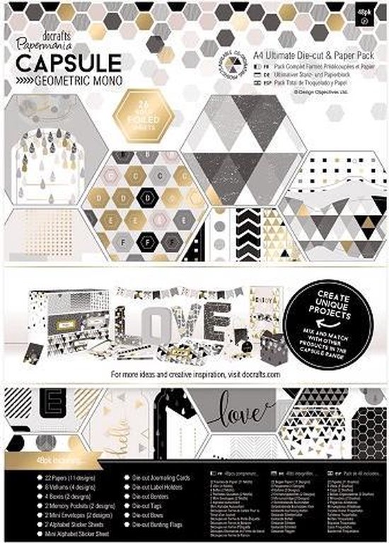 Papermania Die-Cut Sentiments – 10 Decorazioni Fustellate Natalizie Con Glitter, Tema Cigno Incantato, Per Scrapbooking E Biglietti