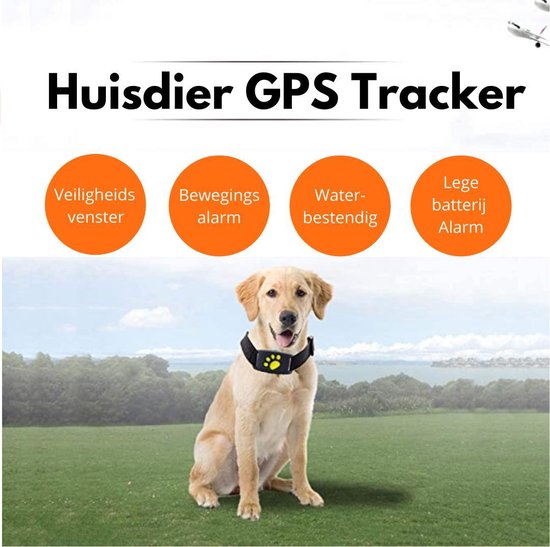 GPS Tracker Huisdier hond/kat zonder abonnement/ werkt op