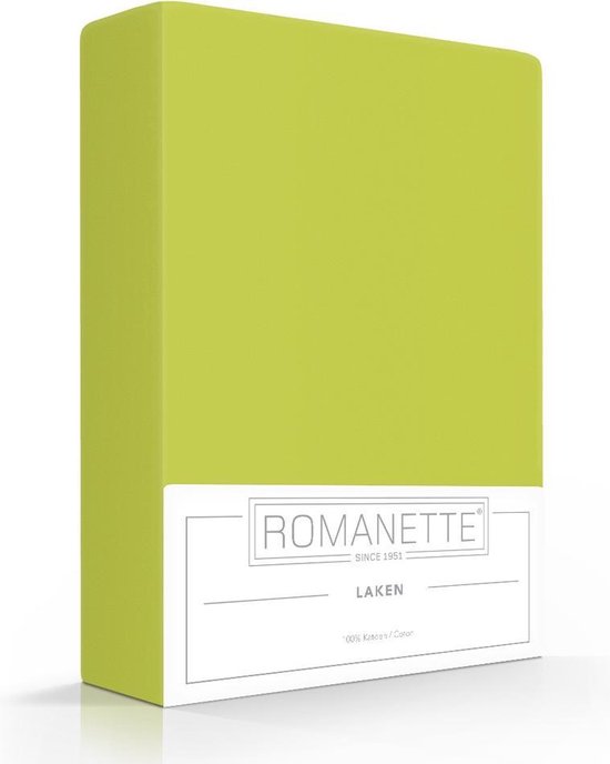 Katoenen Lakens Romanette Lime-150 x 250 cm