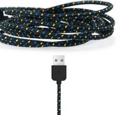 Sinji Micro-USB Oplaad en Data kabel – 5V / 2A Snellaad kabel – Flexibele Sterke Kabel - Oplaadsnoer Telefoon – Playstation -  Samsung Galaxy/Note - S4/S5/S6/S7 - Sony - OnePlus – Zwart – 1 M