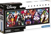 Clementoni - Disney Panorama High Quality Collectie puzzel - Slechterikken - 1000 Stukjes, puzzel volwassenen