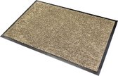 Wash & Clean "Natural", 100 % katoen droogloop mat, kleur "Sand", machine wasbaar 30°, 90 cm x 60 cm