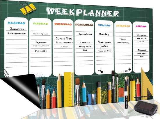 Magnetisch Weekplanner whiteboard (31) - A3- Planbord - Dagplanner kind -  To Do... | bol.com