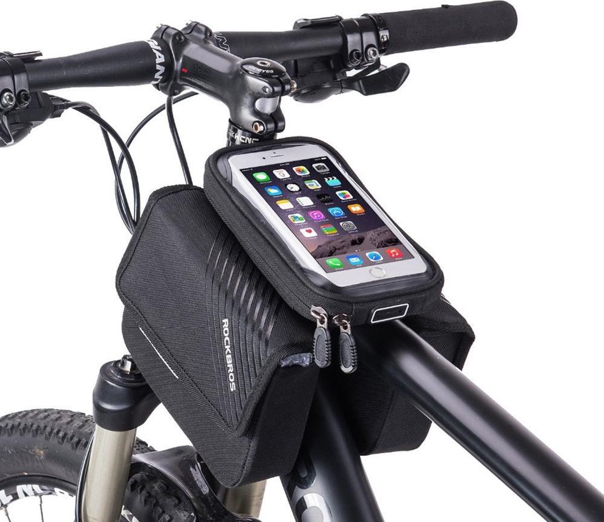 Sacoche cadre vélo avec support smartphone - étanche - Guidon sacoche vélo  - Support... | bol.com