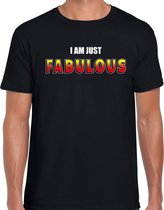I am just fabulous fun t-shirt zwart voor heren - fout / stout shirt L