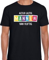 Altijd lastig mannen van vijftig cadeau t-shirt zwart heren - Fun tekst /  Abraham 50ste verjaardag cadeau / kado t-shirt XL