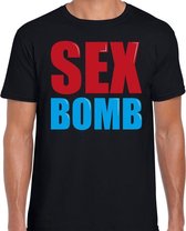 Sex bomb fun tekst t-shirt zwart heren M