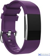Horloge band | geschikt voor de Fitbit Charge 2 | siliconen sport armband| activity tracker | paars | small