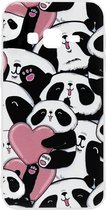 ADEL Siliconen Back Cover Softcase Hoesje Geschikt voor Samsung Galaxy J7 (2015) - Panda Hartjes