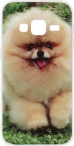 ADEL Siliconen Back Cover Softcase Hoesje voor Samsung Galaxy J3 (2015)/ J3 (2016) - Pomeriaanse Dwergkees Hond