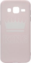 ADEL Siliconen Back Cover Softcase Hoesje Geschikt voor Samsung Galaxy J3 (2015)/ J3 (2016) - King Roze