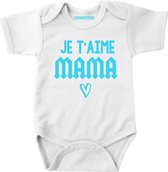 Rompertje baby met tekst Je t'aime mama-Maat 80