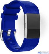 Horloge band | geschikt voor de Fitbit Charge 2 | siliconen sport armband| activity tracker | blauw | small