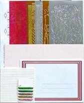 Leane Creatief - Borduurkaarten/stickerpakket 2 - 51.3416 - rood