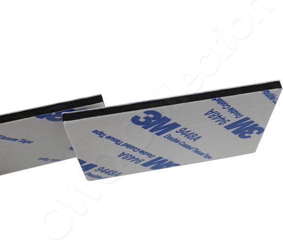 3M dubbelzijdig zelfklevende zwarte montage stickers | tape | plakband | foampad | 10 stuks | 7,5cm x 7,5cm - 3M