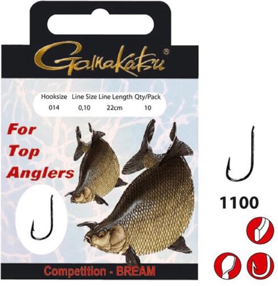 GAMAKATSU HOOK BKS-1100B BREAM 22CM COMP Lijn: 0.12 Haak:14 van Gamakatsu — afbeelding 2