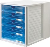 Ladenkast HAN met 5 gesloten laden grijs / blauw transparant