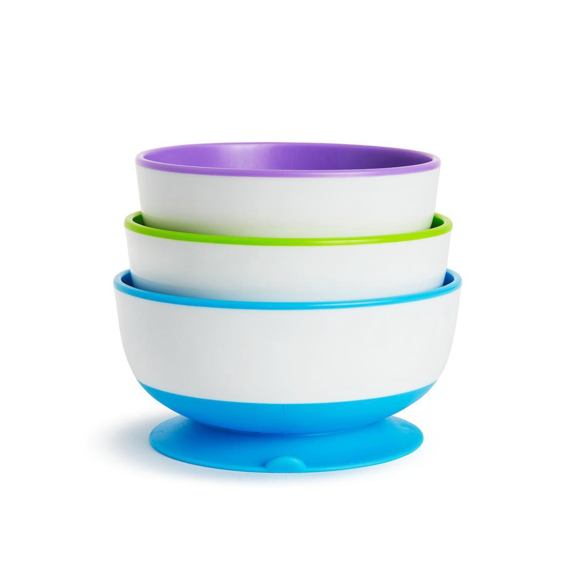 Munchkin Eet Kommen - Met zuignappen - 3 Stuks - Paars/Groen/Blauw