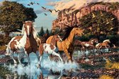 Diamond painting - Paardenfamilie in water - 40x30cm