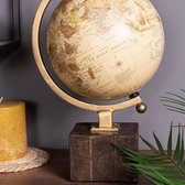 Clayre & Eef Wereldbol Decoratie 64187 23*20*27 cm - Meerkleurig Hout / ijzer GlobeAardbol