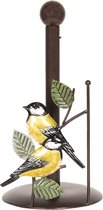 Keukenrolhouder met vogel | 18*17*33 cm | Zwart | Ijzer | Staand | Vogels | Clayre & Eef | 6Y3379