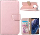 Bookcase Geschikt voor: Nokia 9 PureView - Rose Goud - portemonee hoesje