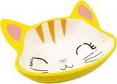 Eetkom Stone Kitty Face 150ml - 12,5x11,5x4cm geel/wit