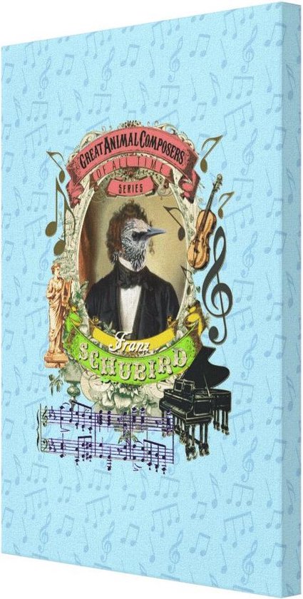 Franz Schubert Bird Schubird Klassieke Muziek Vogel - Canvas 20x30 cm - Great Animal Composers