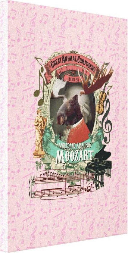 Wolfgang Amadeus Mozart Moose Rendier - Canvas 20x30 cm - Great Animal Composers