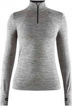 Craft Fuseknit Comfort Zip Dames Sportshirt - Dk Grey Melange - S