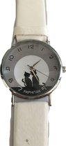 Horloge katten wit