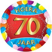 50x stuks gekleurde bierviltjes/onderzetters 70 jaar thema feestartikelen en versiering