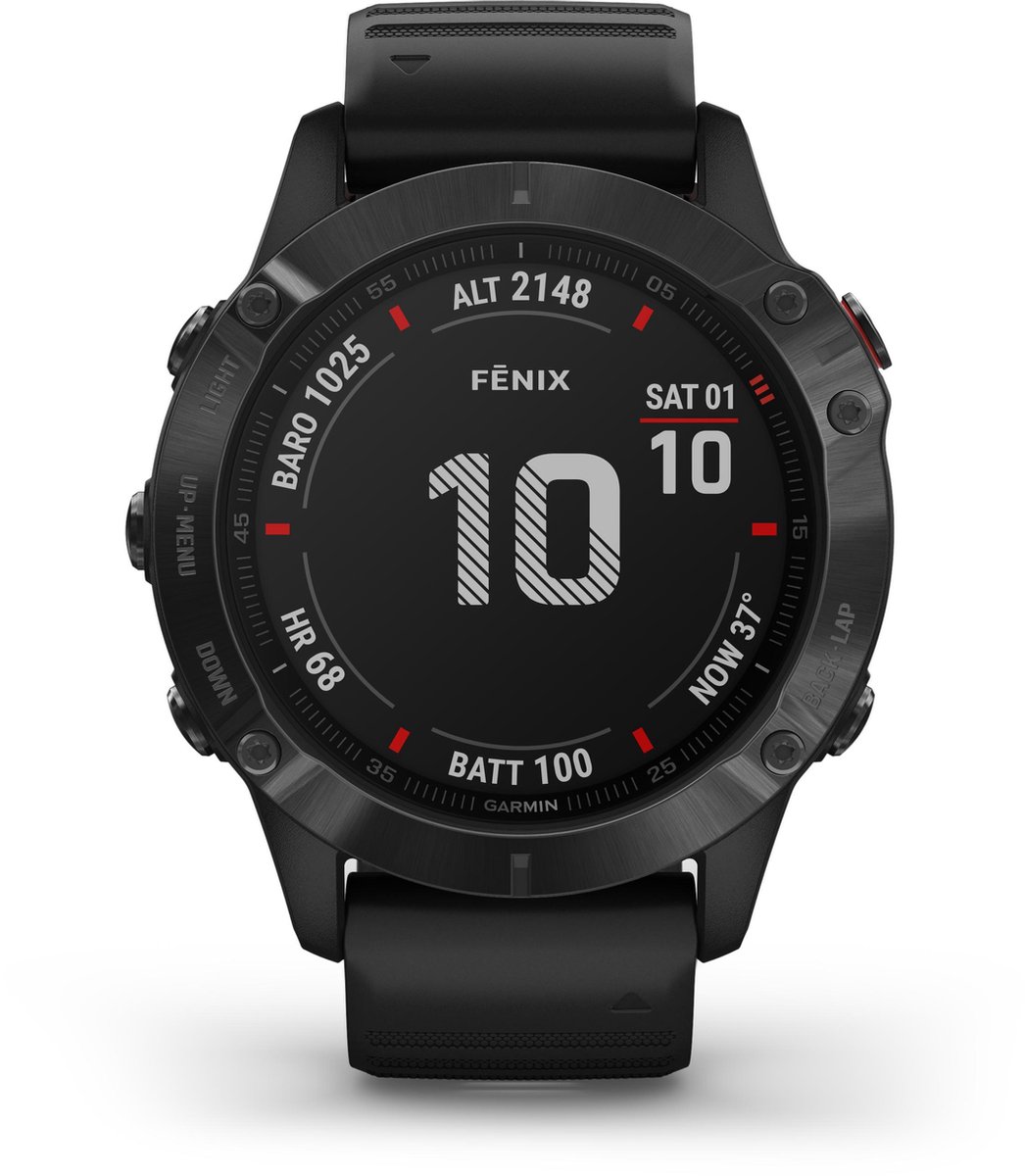 Garmin Fenix 6X PRO Multisport Smartwatch - Geavanceerde GPS Tracker - Multisport - 10ATM Waterdicht - Zwart - Garmin