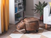 Beliani HIPPO - Hocker - bruin - kunstleer