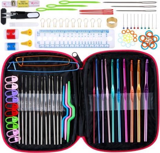 100 Delige haaknaalden set - Haakset - Hobby set - Haken voor beginner Haken voor gevorderen. - Merkloos