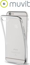 Muvit, Hoesje Geschikt voor Apple iPhone 8 / 7 Bling Flexibel en Lichtgewicht, Zilveren