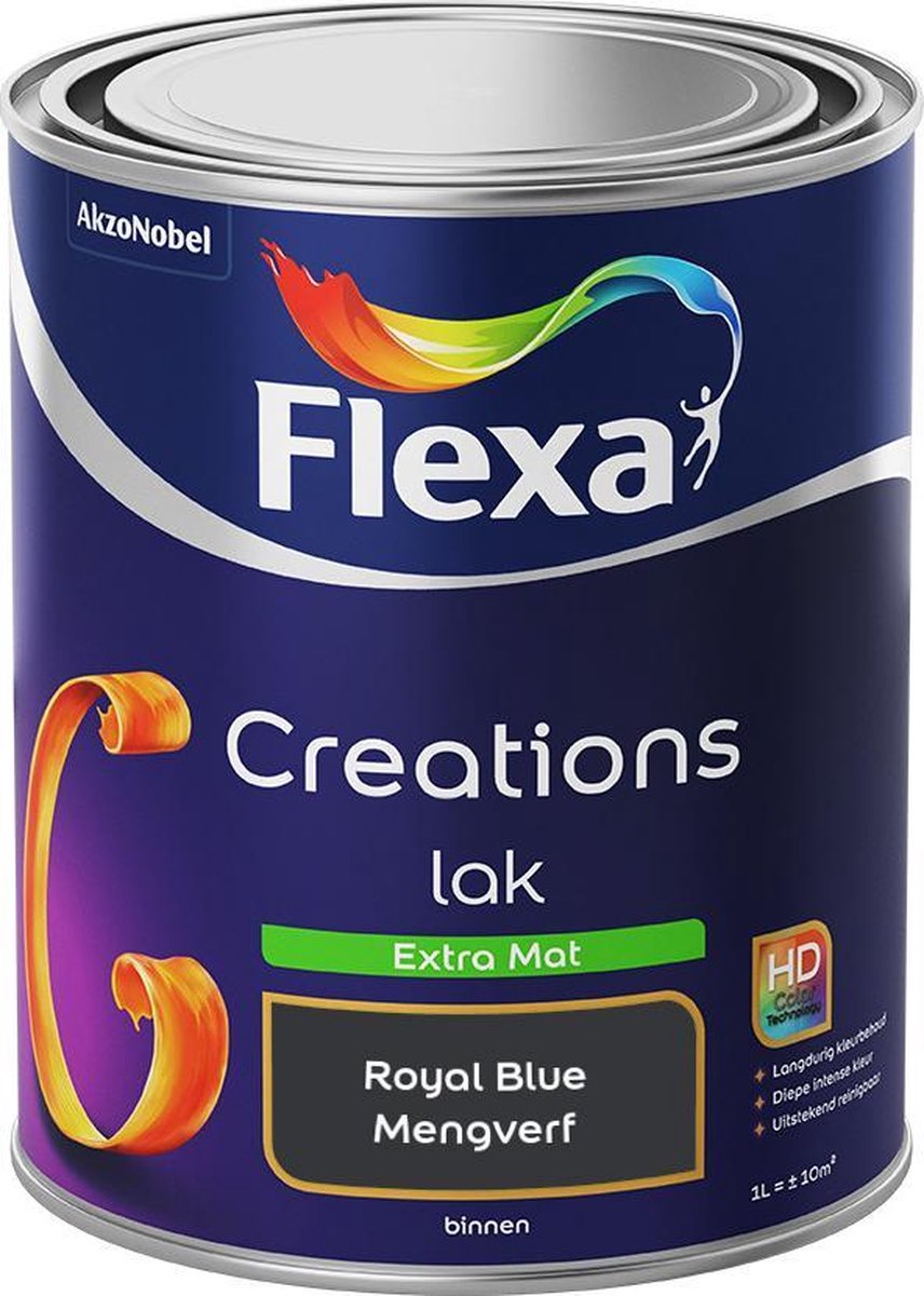 Flexa Creations - Lak Extra Mat - Mengkleur - Royal Blue - 1 Liter