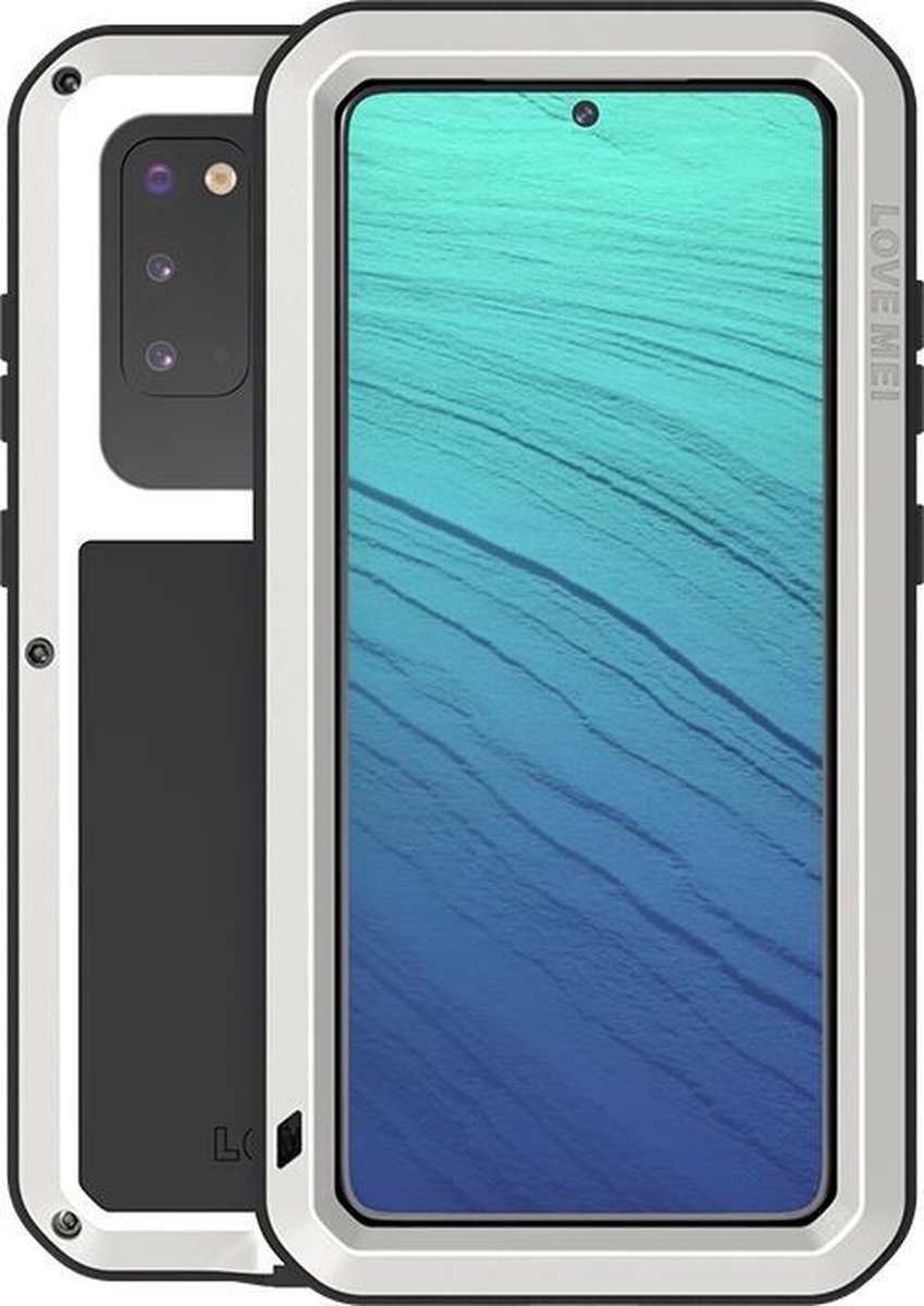 Samsung Galaxy S20 hoes - Love Mei - Metalen extreme protection case - Zilver - GSM Hoes - Telefoonhoes Geschikt Voor: Samsung Galaxy S20