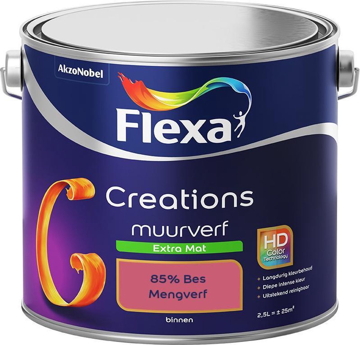 Flexa Creations Muurverf - Extra Mat - Mengkleuren Collectie - 85% Bes - 2,5 liter
