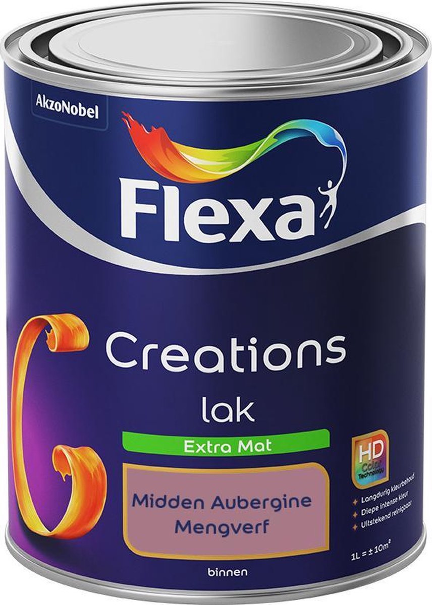 Flexa Creations - Lak Extra Mat - Mengkleur - Midden Aubergine - 1 liter