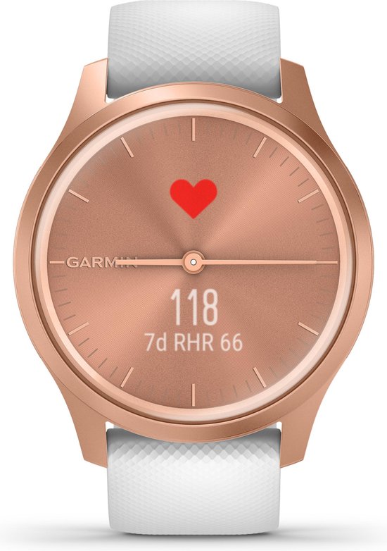 Garmin Vivomove Style - Hybride Smartwatch - Echte wijzers - Verborgen touchscreen - 40mm - Rose Gold/White