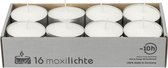 32x Witte maxi theelichtjes/waxinelichtjes 10 branduren - Geurloze kaarsen - Nightlights kaarsjes - Extra lange brandduur/brandtijd